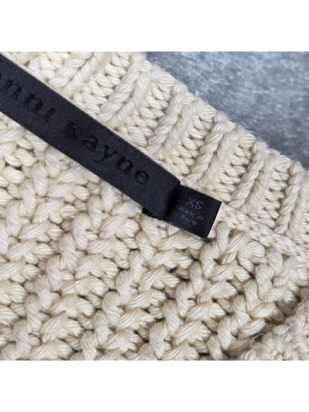 Jenni Kayne Sweater XS Cream 100% Organic Cotton Cable Knit Oversized Minimalist - Picture 4 of 9